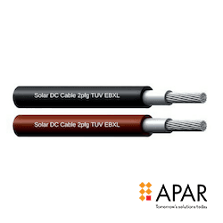 APAR DC Cable 6 Sq.mm Black 2000 Meters Drum