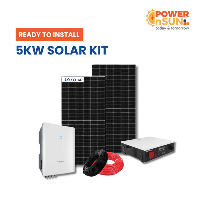 5Kw Rooftop solar kit with 1 Li-ion battery & Sungrow Inverter