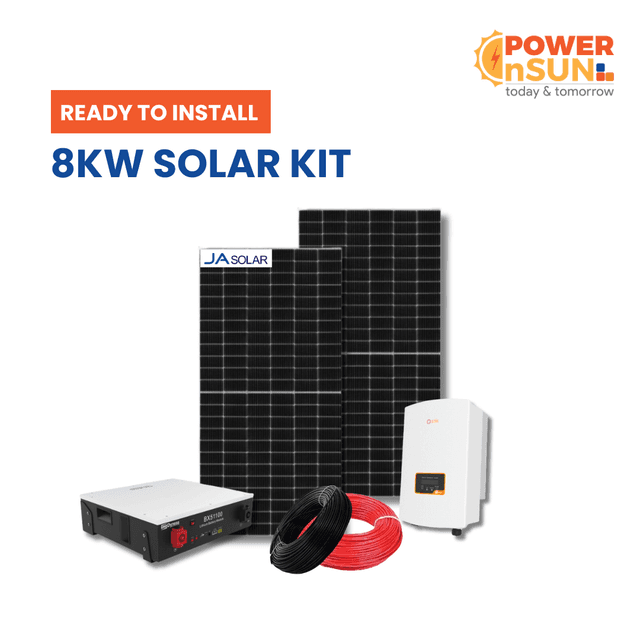 8Kw Rooftop solar kit with 1 Li-ion battery & Solis Inverter