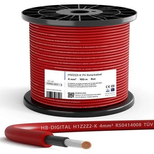 RR Kabel 10 Sq.mm Solar DC Cable - Red (1000m Drum)