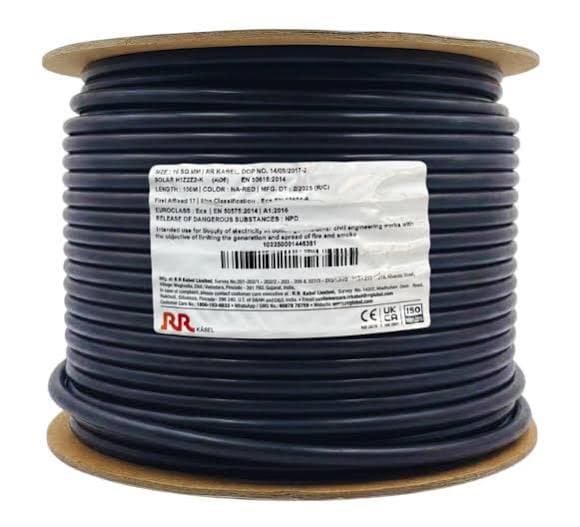 RR Kabel 10 Sq.mm Solar DC Cable - Black (1000m Drum)